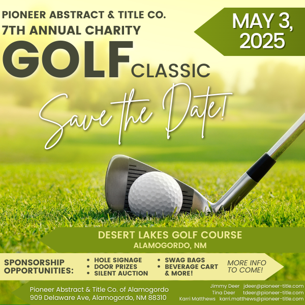 2025 Pioneer Title Golf Tournament Save The Date